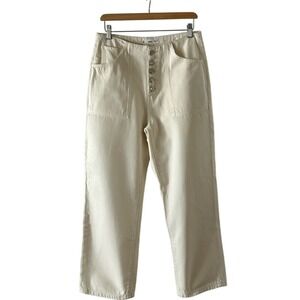 Mango/ MNG Jeans Size 8 Cream/Ivory Relaxed Fit
